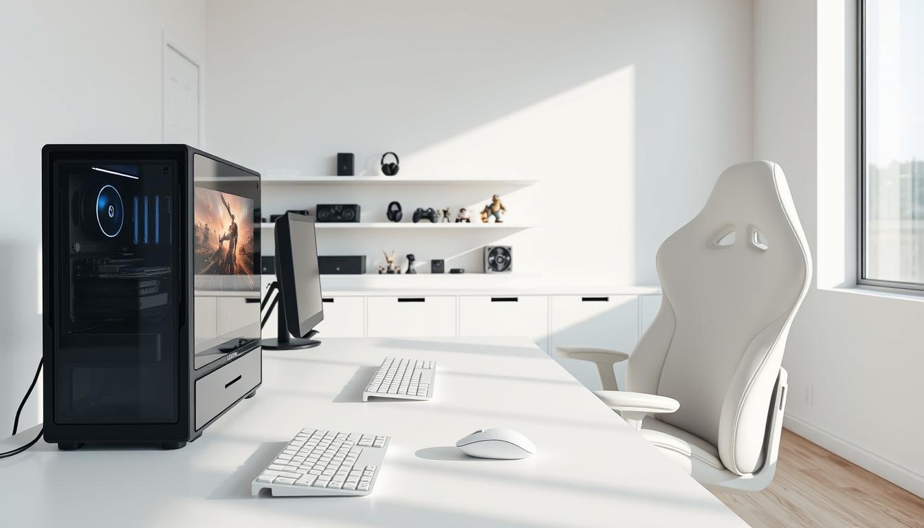 setup gamer branco